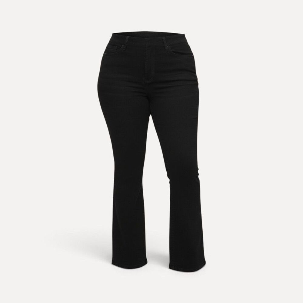 NWT Good American Good Legs Flare Jeans • Black • Stretch • 36"x34" Size 16